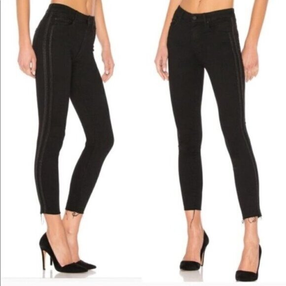 MOTHER High Waisted Looker Ankle Guilty Party Racer Women Size 25 - Picture 2 of 10